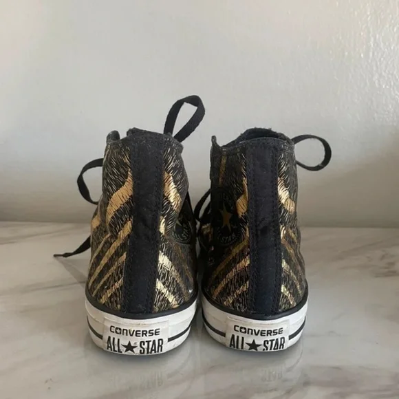 Converse Black and Gold High-Top Sneakers - Picture 3 of 5